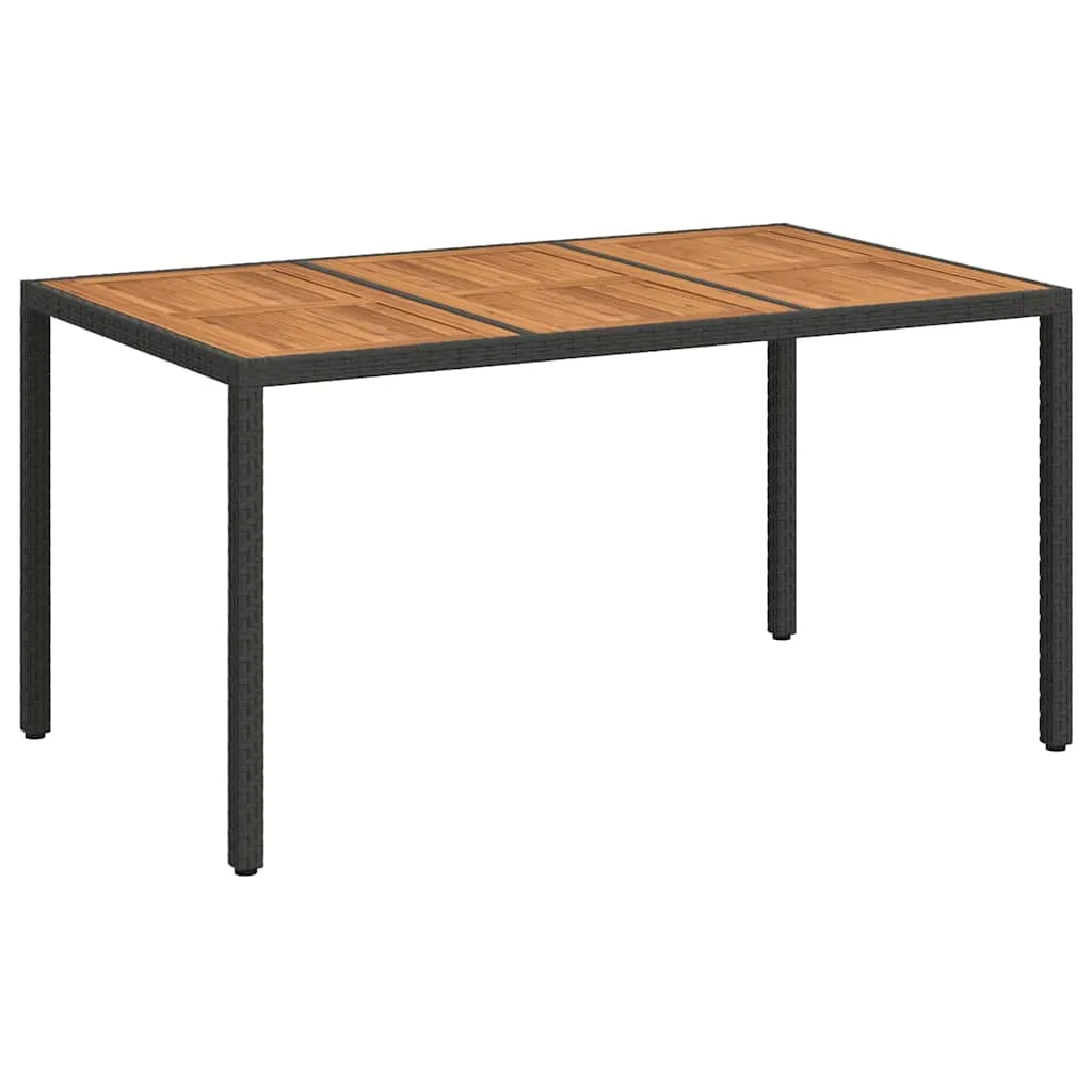 Gartentisch Schwarz 150 x 90 x 75 cm Poly-Rattan