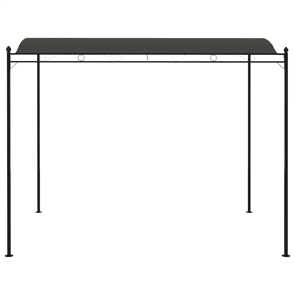 Pavillon 3 x 2,4 m Anthrazit Schwarz mit Stahlkonstruktion und Polyesterdach