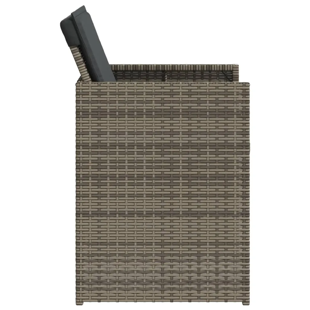 Gartenstuhl Grau 50,5 x 54 x 79 cm mit Kissen Dunkelgrau