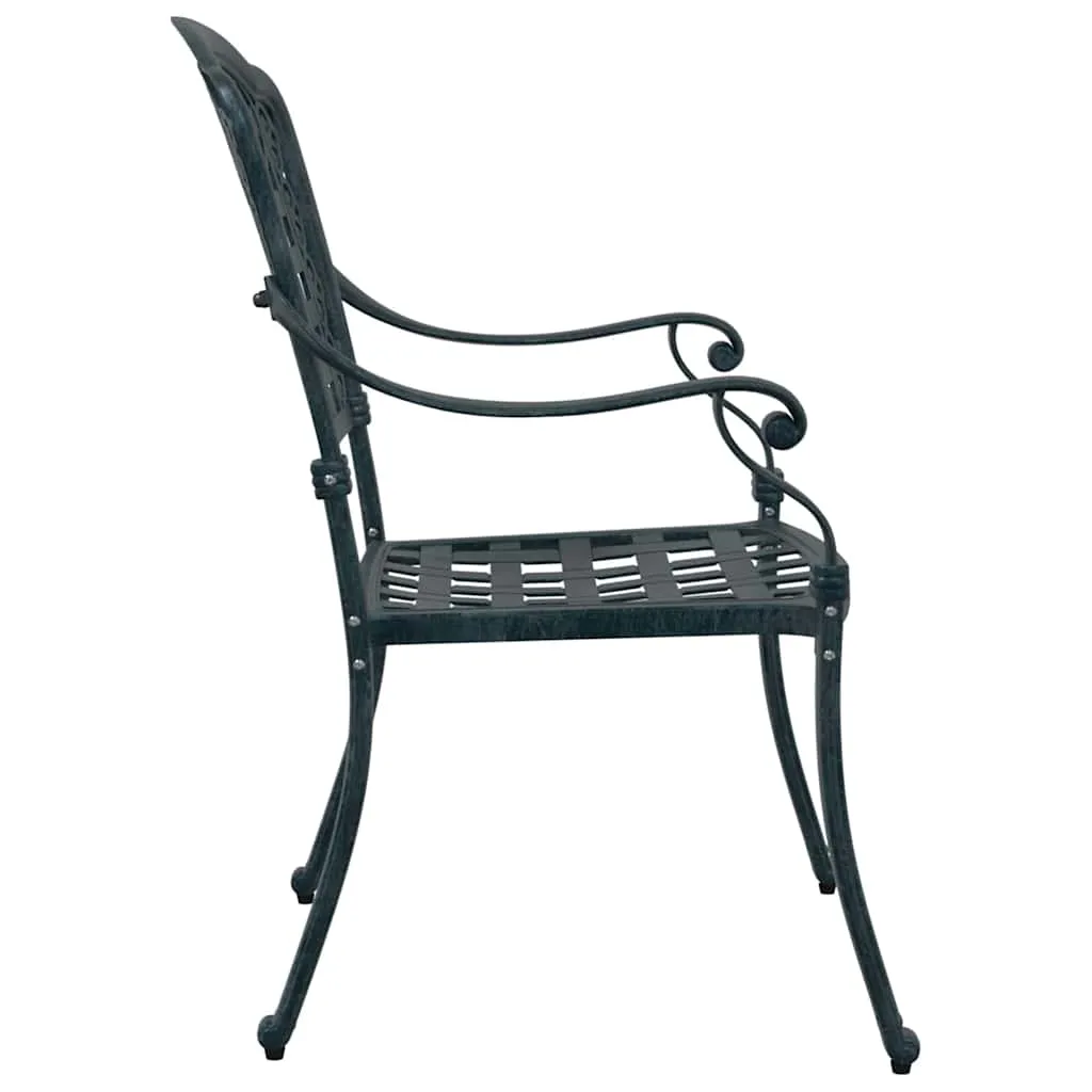 Vintage Gartenstuhl Aluminium Grün 55 x 56,5 x 91 cm