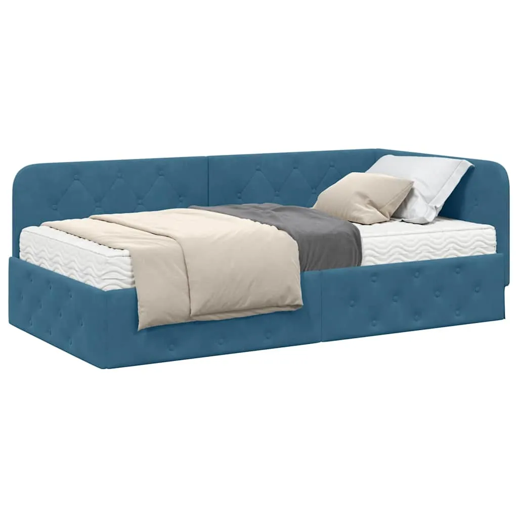 Eckbett mit Matratze 194 x 94 x 72 cm Blau