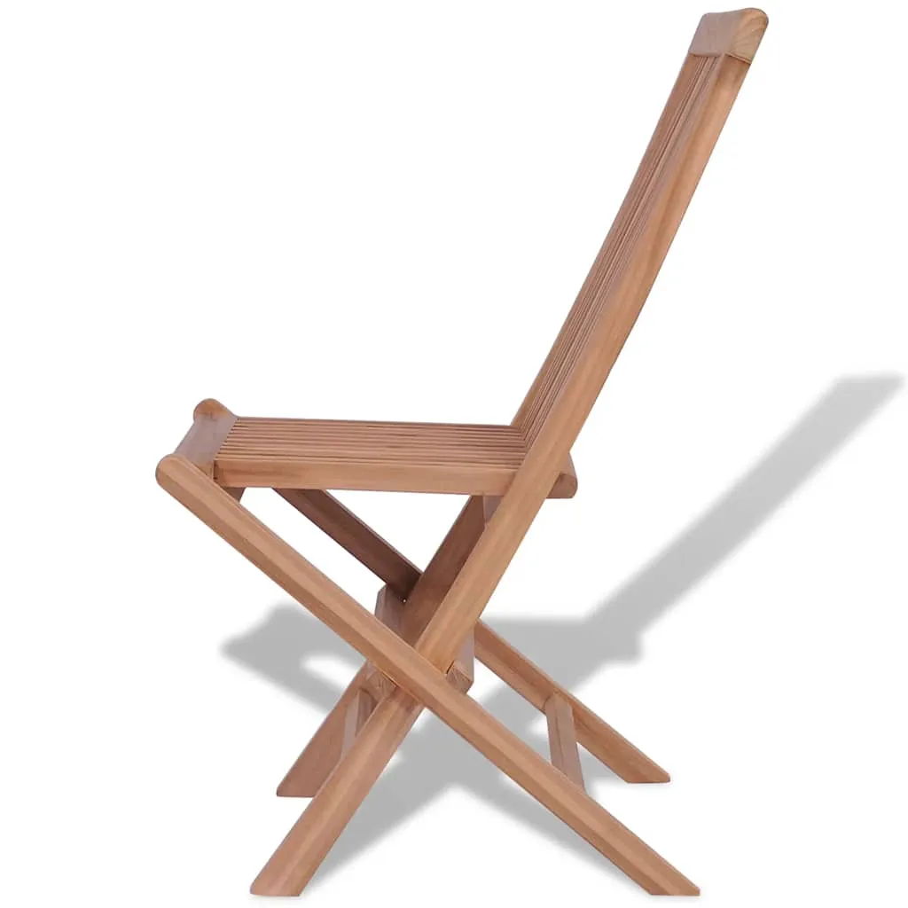 Klappstühle, 4er-Set, für Garten und Terrasse, Teakholz