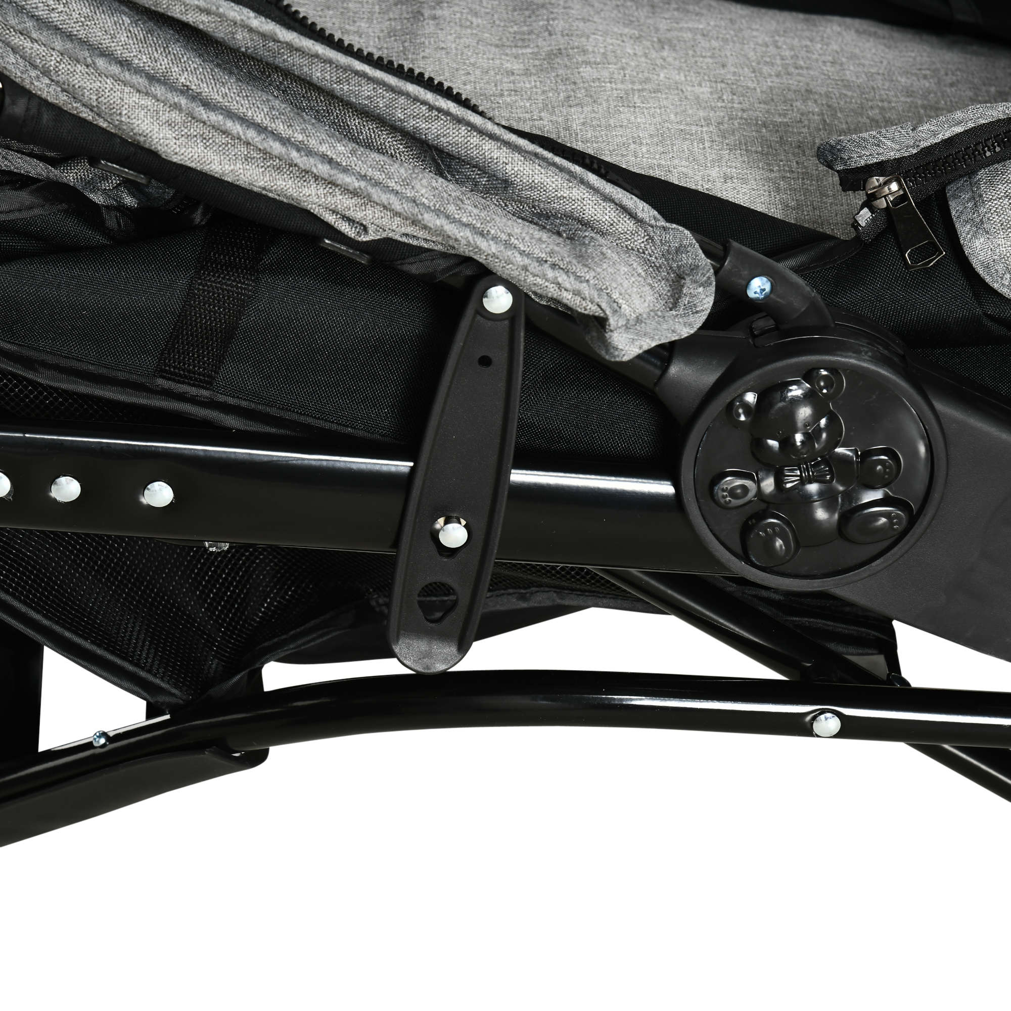 Hundewagen Pet Stroller klappbar aus Oxford-Gewebe Grau+Schwarz