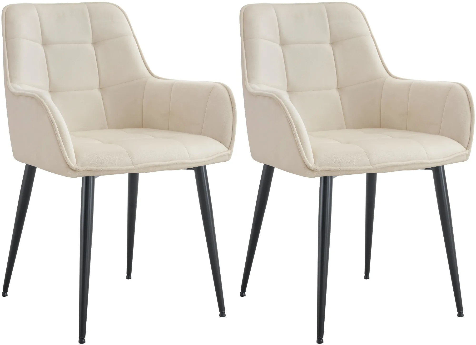 Esszimmerstuhl Ferndale Samt 62x58x86 cm creme