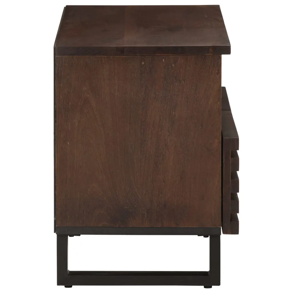 Robuster TV-Schrank aus Vollholz 70 x 34 x 46 cm Braun