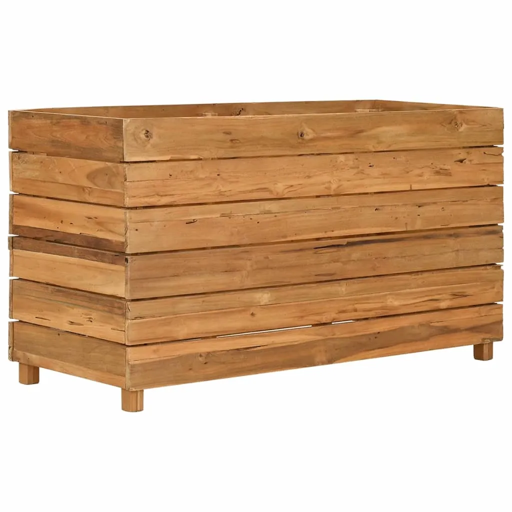 Hochbeet 100x40x55 cm Teak Altholz und Stahl Hochbeet 100x40x55 cm Teak Altholz und Stahl