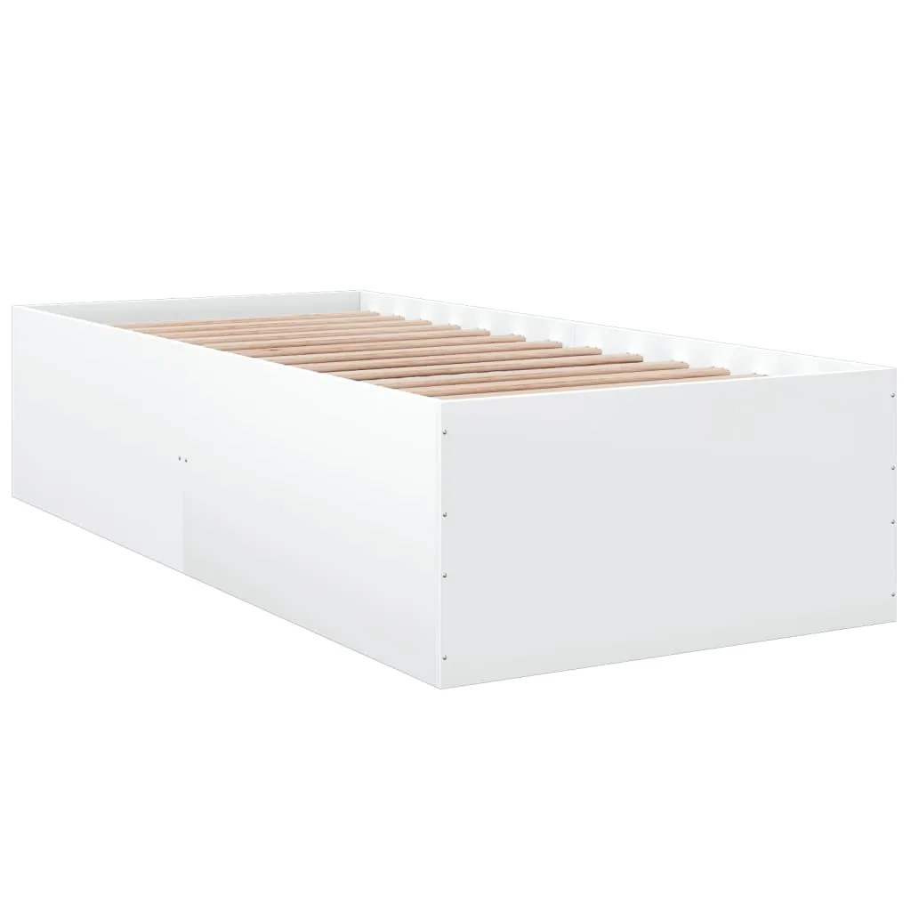 Bett Weiß 193 x 93 x 45 cm mit Holzwerkstoff und Latten
