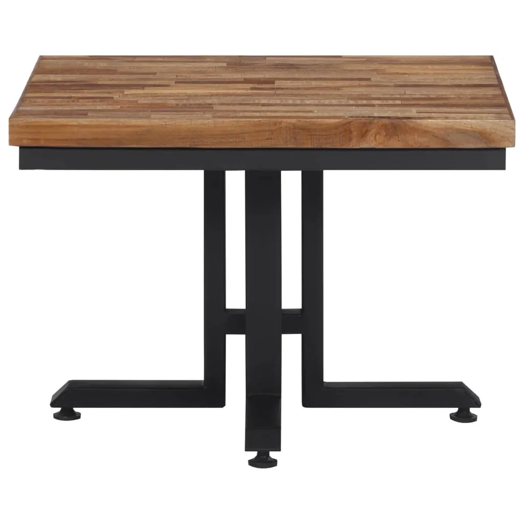 Stilvoller Couchtisch aus Naturholz 55 x 55 x 40 cm Schwarz