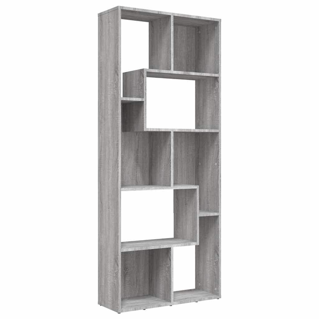 Bücherregal 67x24x161 cm in Grau Sonoma aus Holzwerkstoff