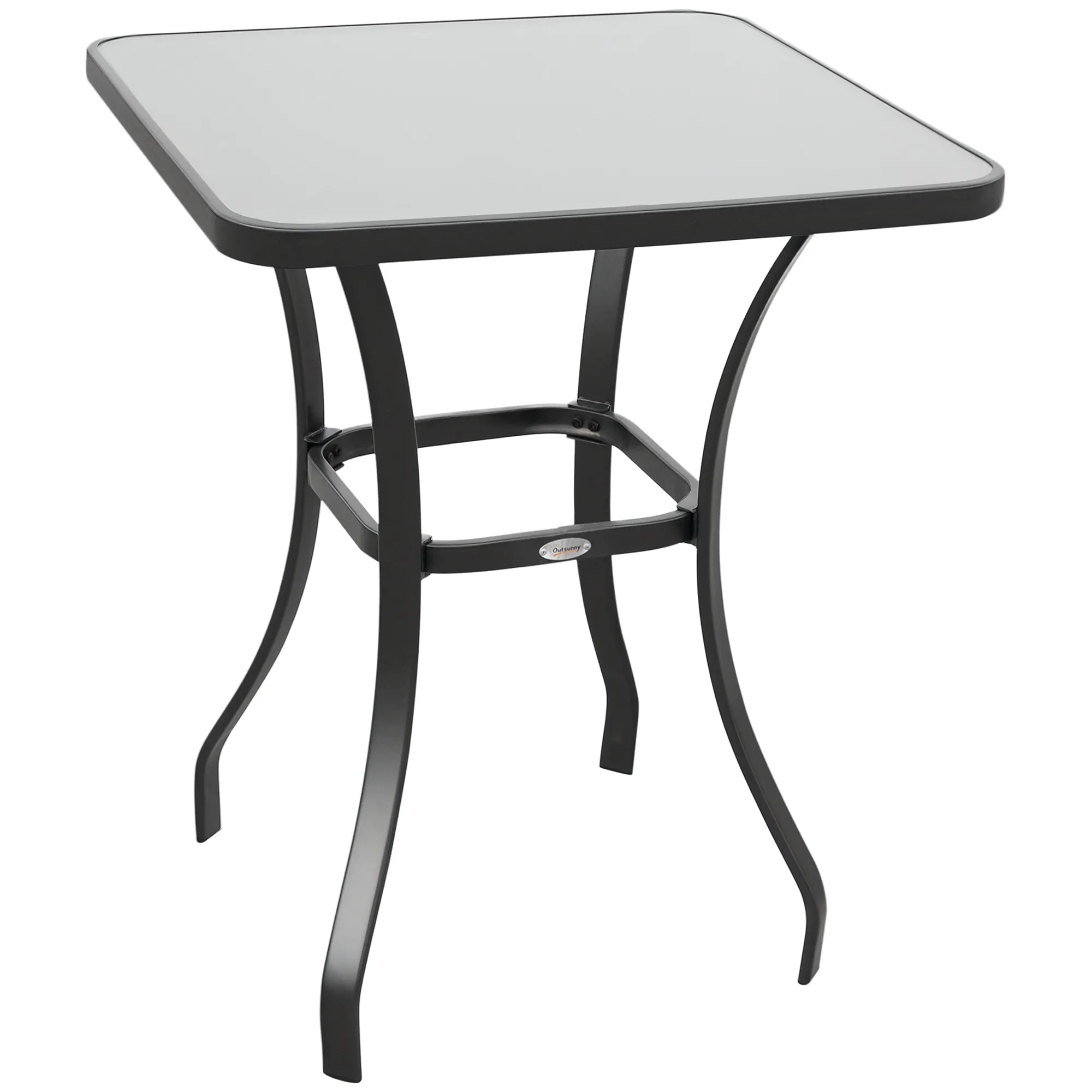 Quadratischer Gartentisch 68,5x68,5x84 cm Schwarz