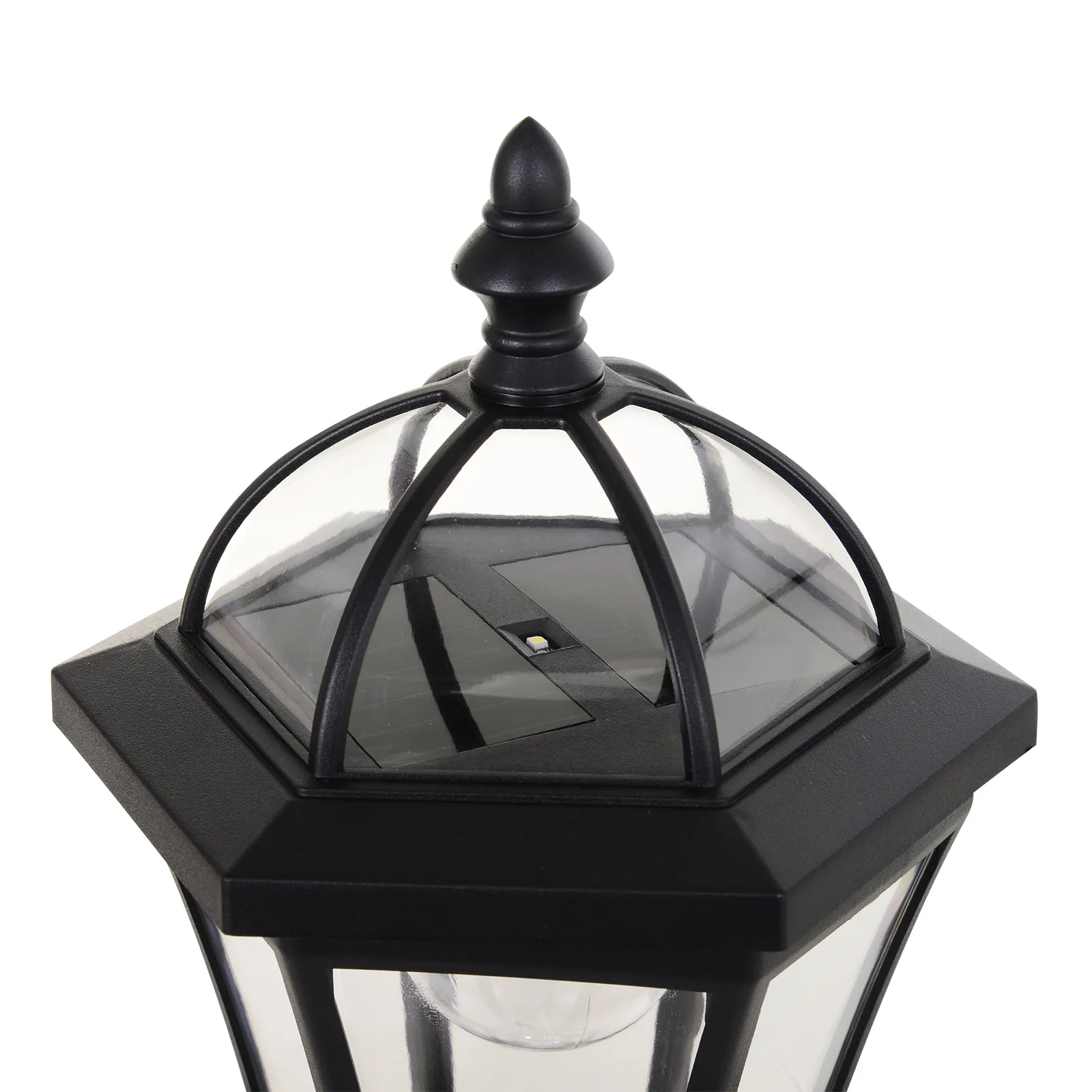 Solar Gartenlaterne 2er Set Wegleuchte 129 cm Schwarz LED