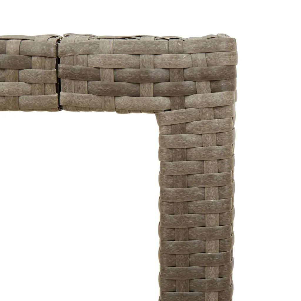 Gartentisch mit Glasplatte 190 x 90 x 75 cm Grau
