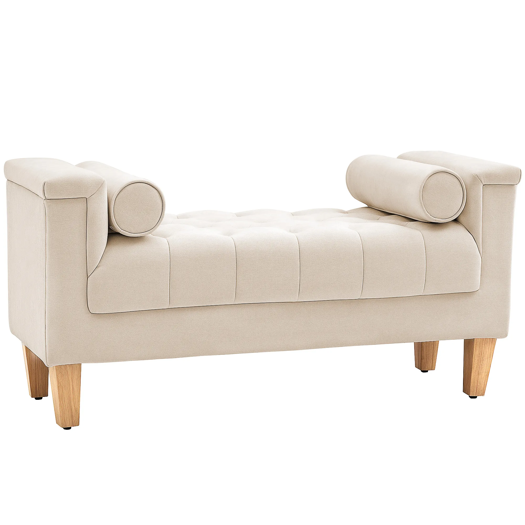 Vintage Polsterbank Beige 115B x 44T x 58H cm