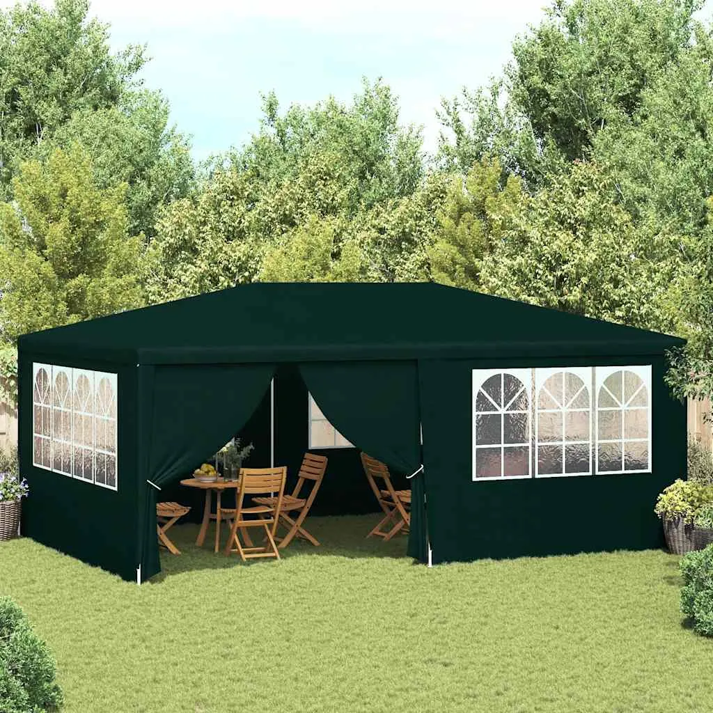 Grünes Partyzelt 4 x 6 x 2,7 m mit Stahlrahmen und Seitenwänden