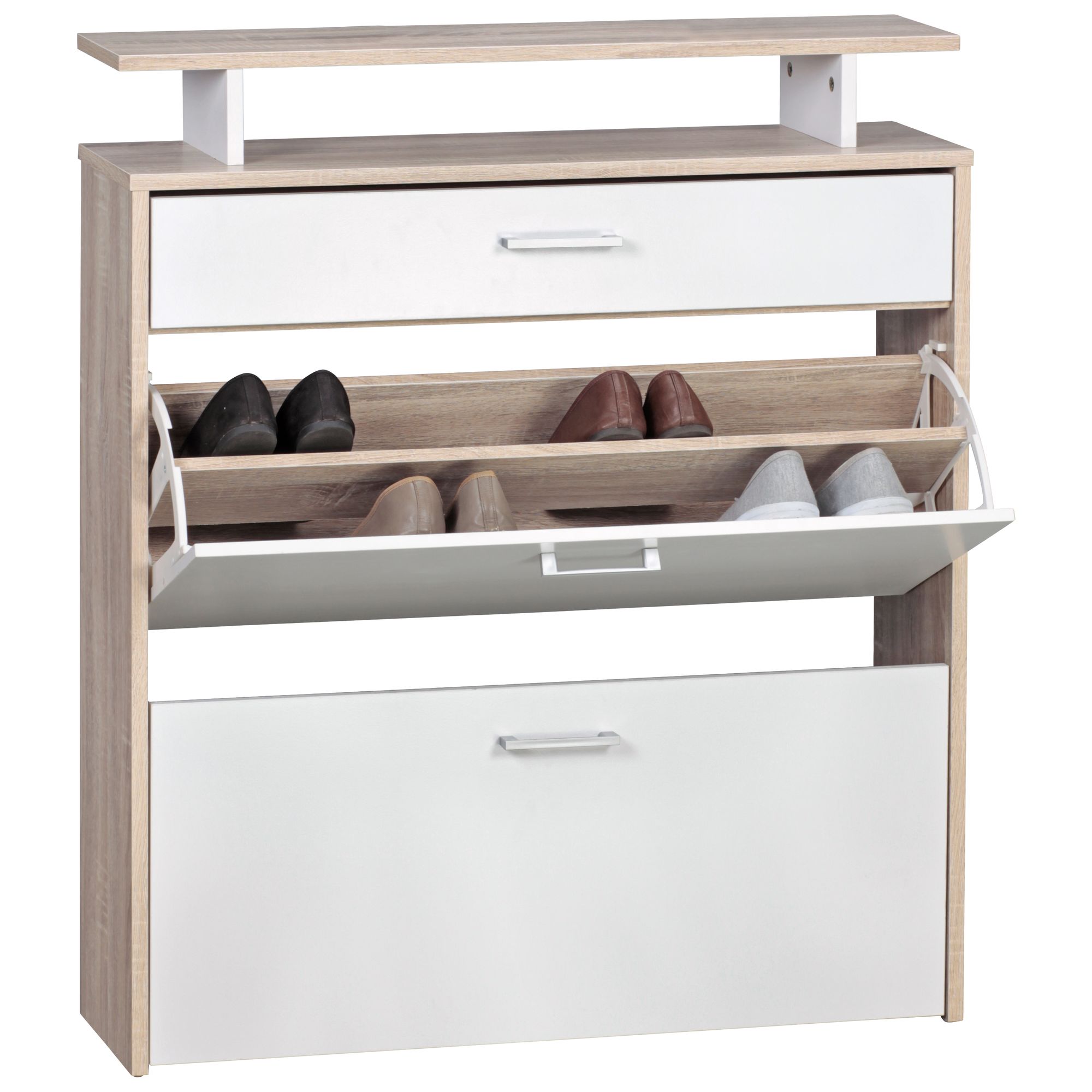 tinkaro Schuhkipper eckig NATALIJA Holz Schuhschrank Sonoma Eiche