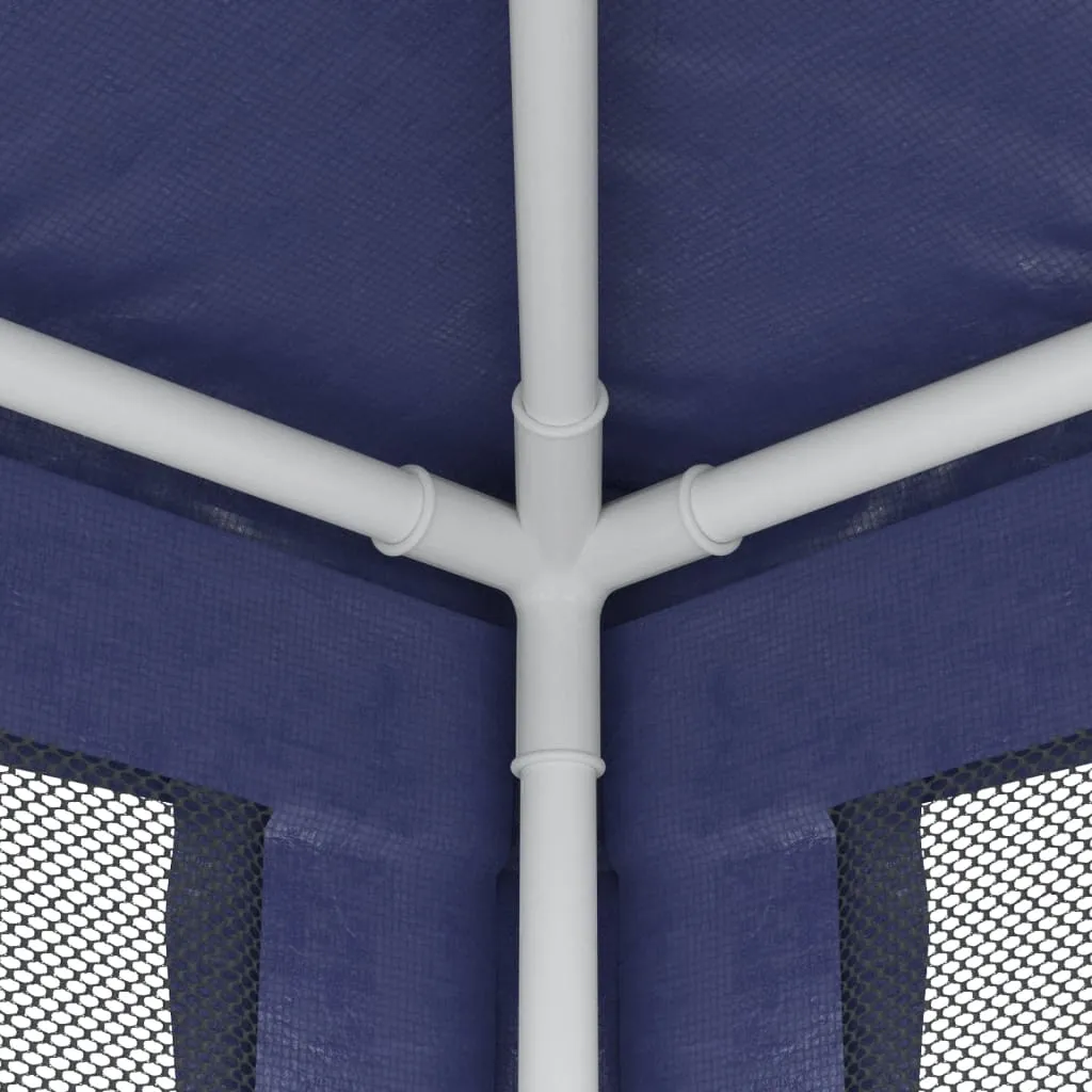 Blaues Partyzelt 296x594x258 cm mit robustem Eisenrahmen und Mesh-Seitenwänden