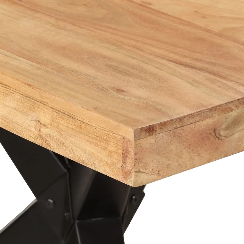 Esstisch Industrie-Stil Echtholz 180x90x77 cm Schwarz