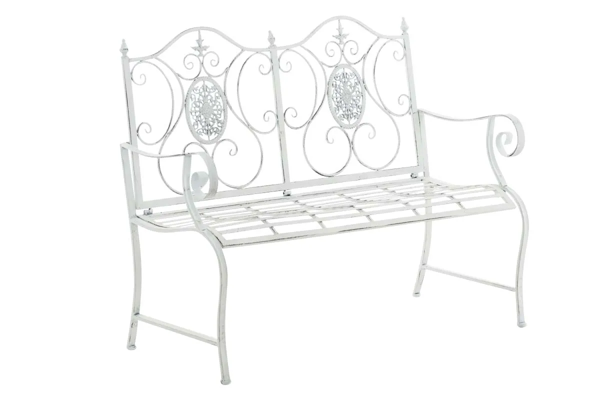 Gartenbank Punjab 116x53x94 cm antik weiß