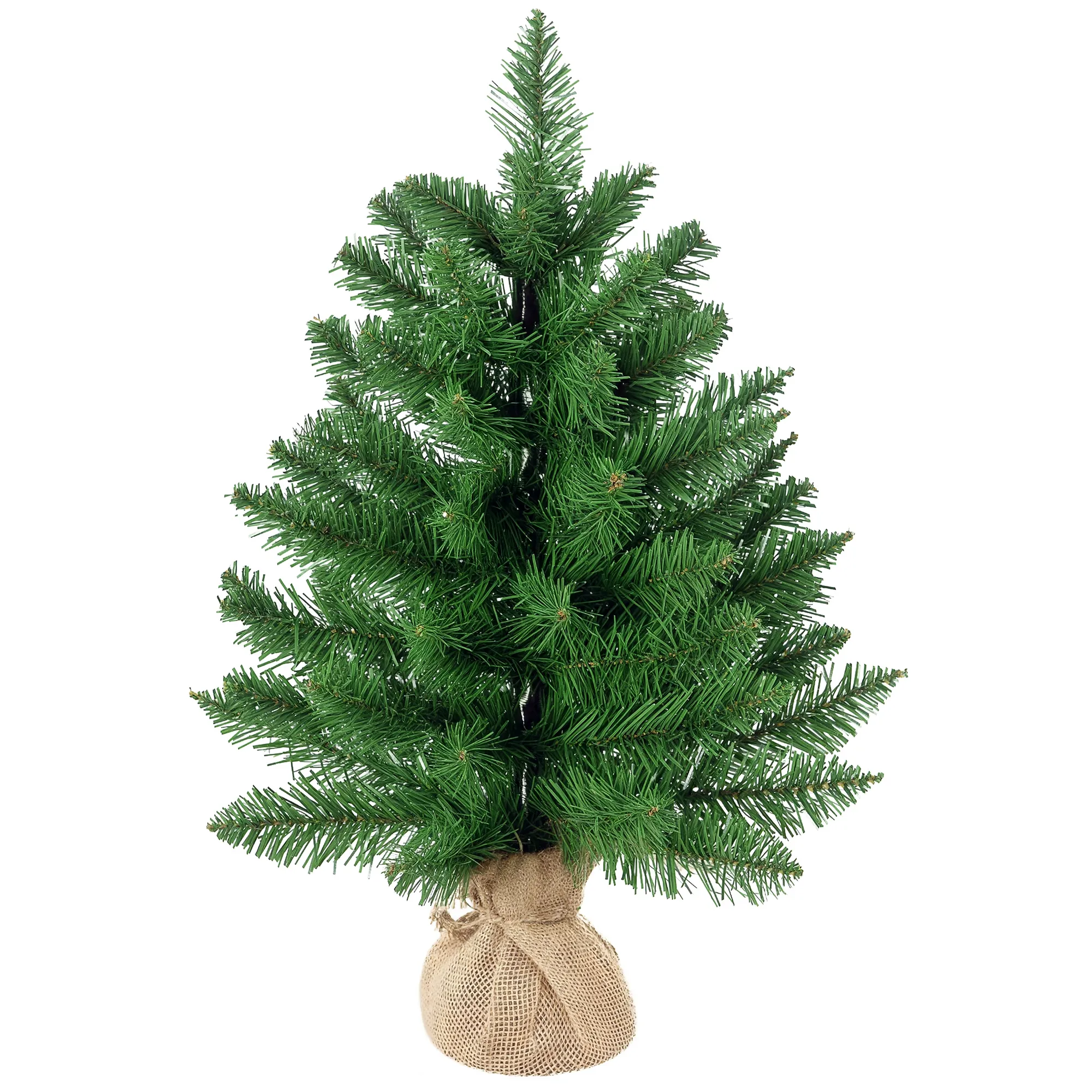 Mini Weihnachtsbaum mit künstlichem Schnee, 60 cm hoch, mit Zementständer, Mehrfarbig