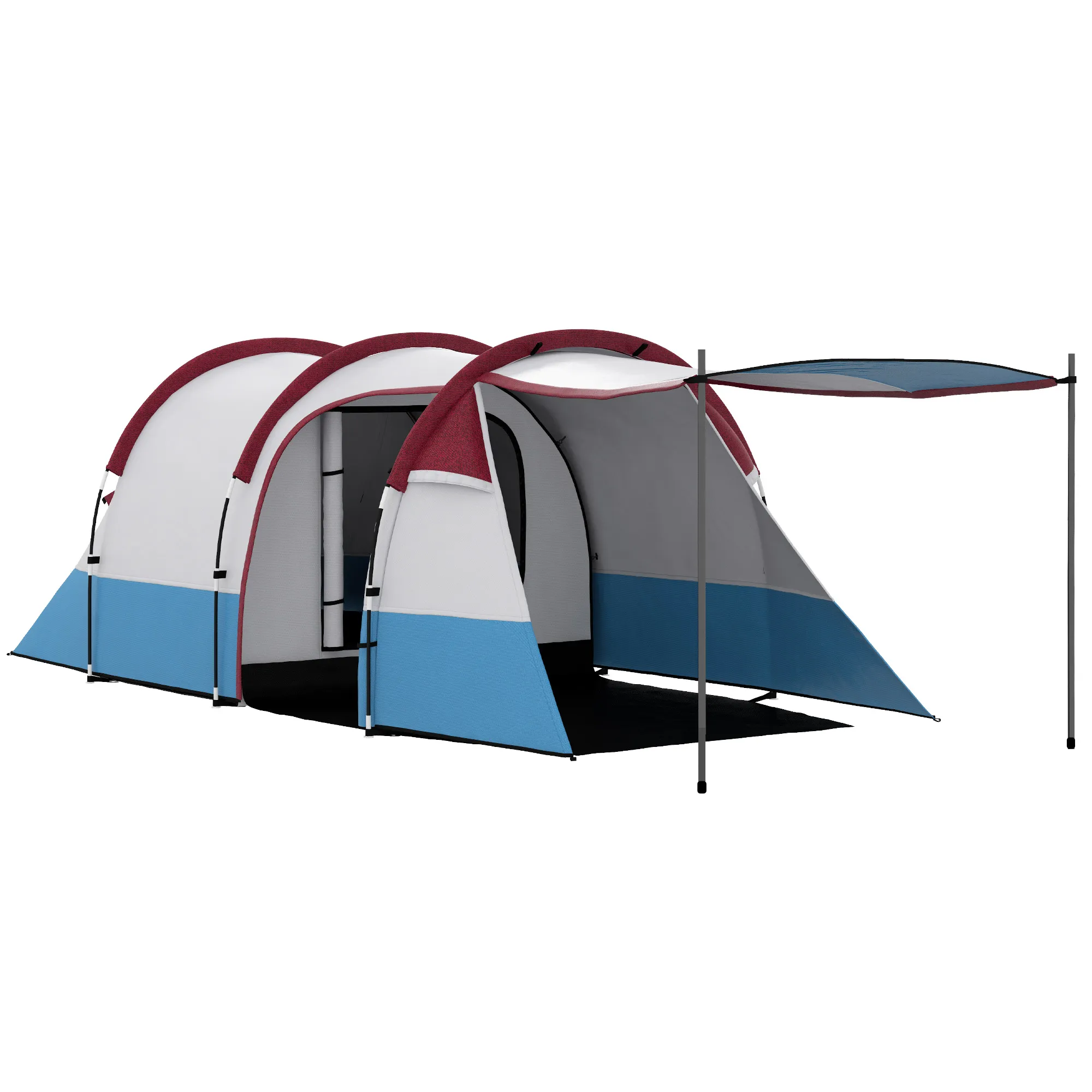Tunnelzelt 4 Personen 420x200x150 cm Rot