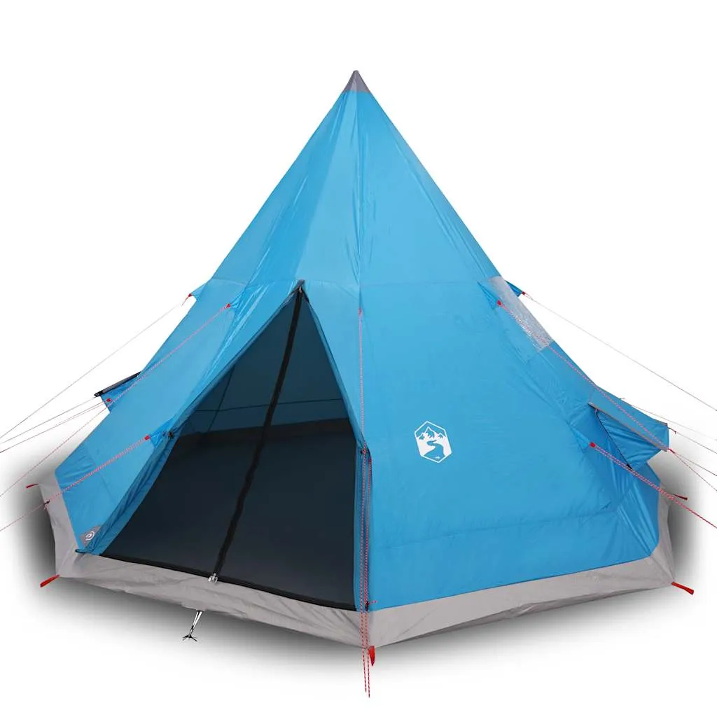 Campingzelt Tipi Blau 367x367x259 cm wasserdicht mit E-Anschluss