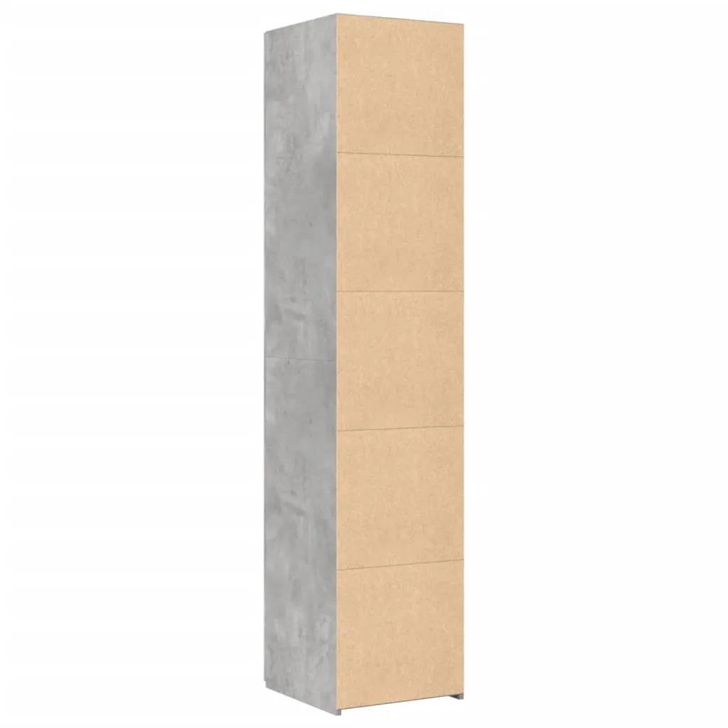 Highboard Betongrau 40 x 42,5 x 185 cm aus Holzwerkstoff