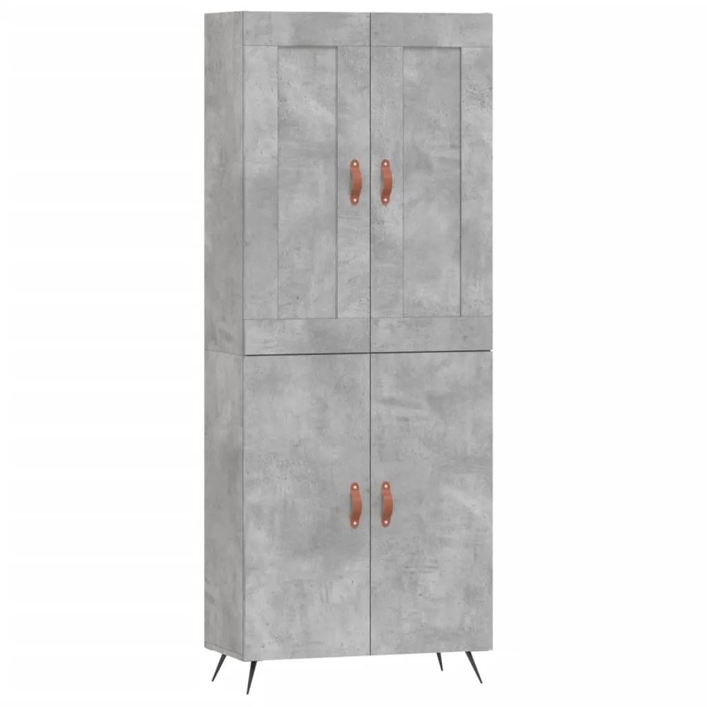 Highboard Betongrau 69,5x34x180 cm Holzwerkstoff