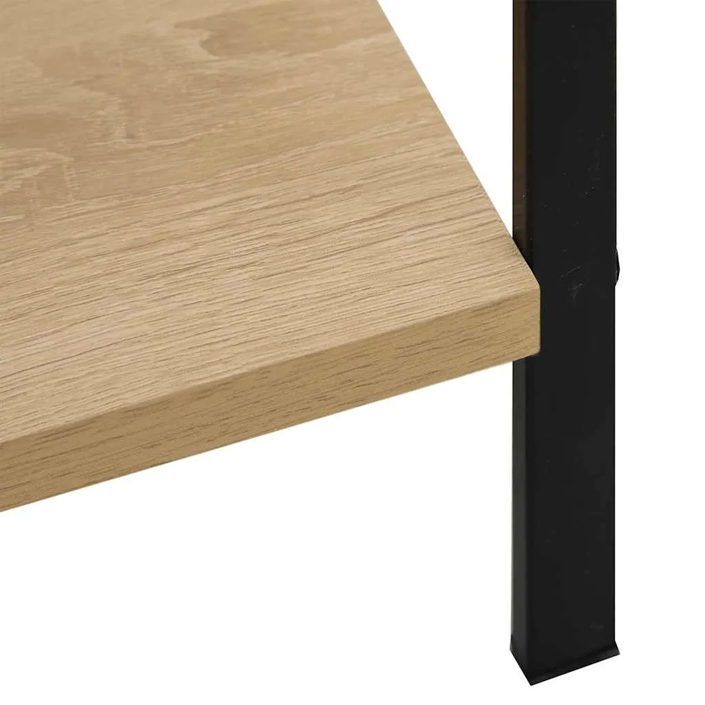 Standregal 60x27,6x90,5 cm in Eichen-Optik und Schwarz mit 3 Ablagen