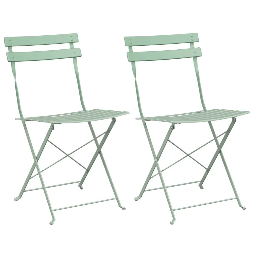 Moderner faltbarer Gartenstuhl aus Metall 42 x 46 x 82 cm Hellmint