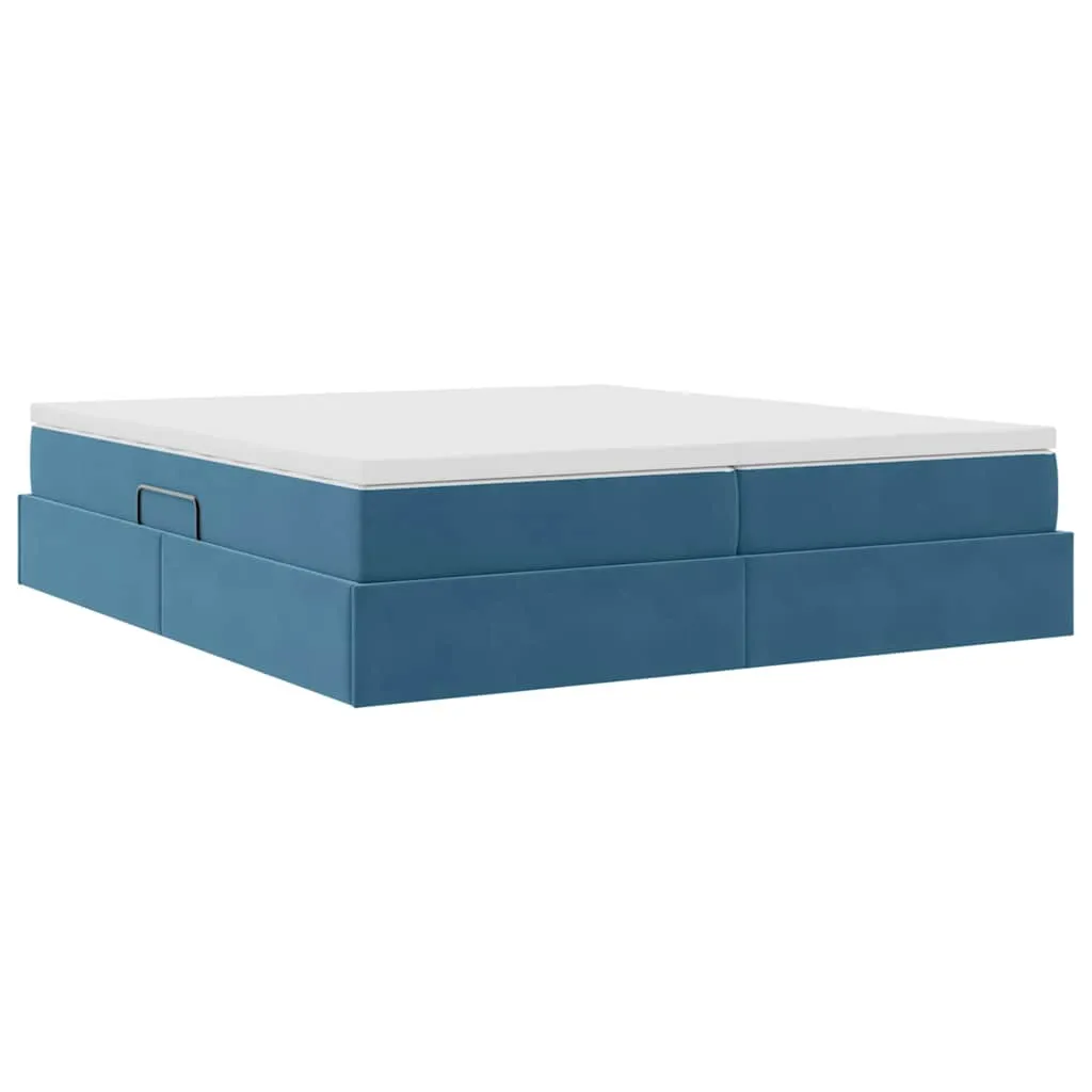 Stauraumbett mit Matratze 204 x 200 x 48,5 cm Dunkelblau