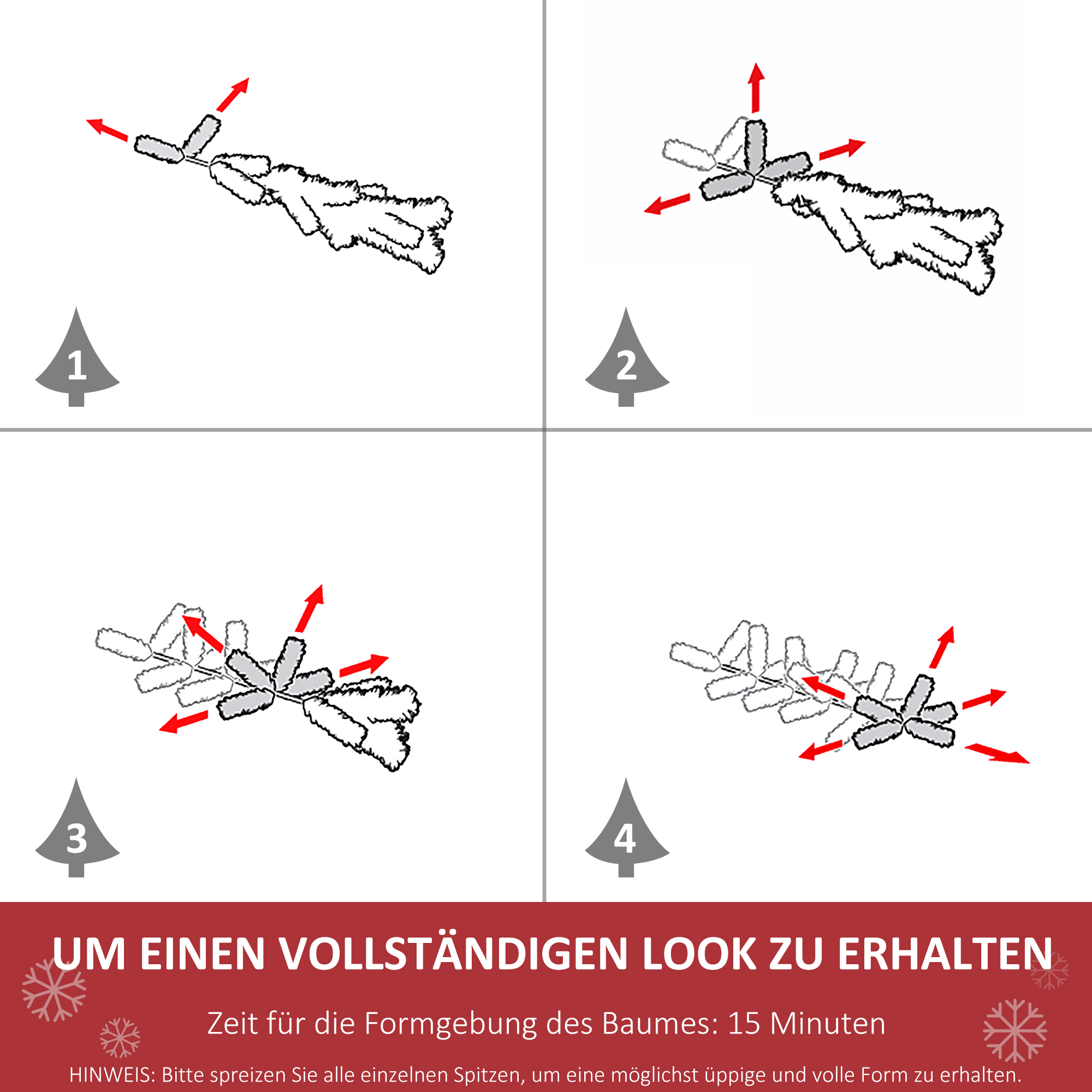 Künstlicher Weihnachtsbaum Tanne mit Ständer, 2,1 m, Grün