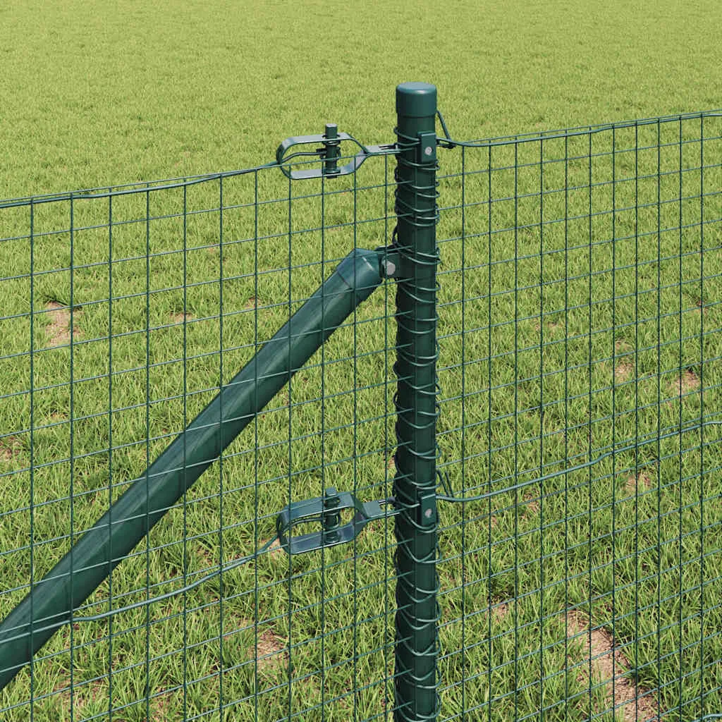 Outdoor-Fence-Post-Set Grün 2500 x 3,2 x 60 cm Stahl-Zaunpfosten