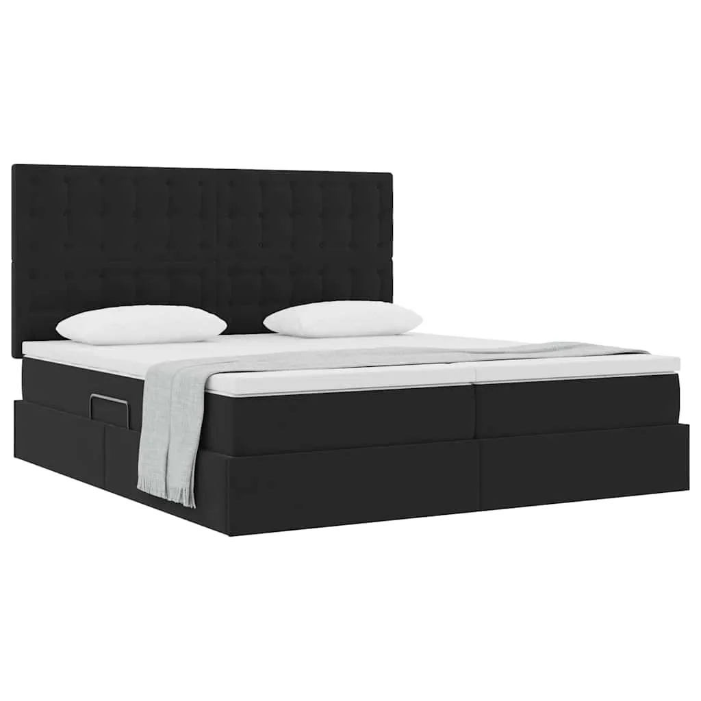 Aufbewahrungsbett mit Matratze 180 x 200 cm Schwarz