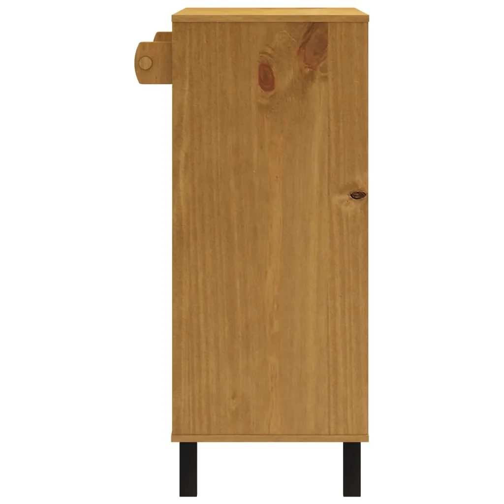 Bartisch aus massivem Kiefernholz in Eichen-Optik 92x45x110 cm