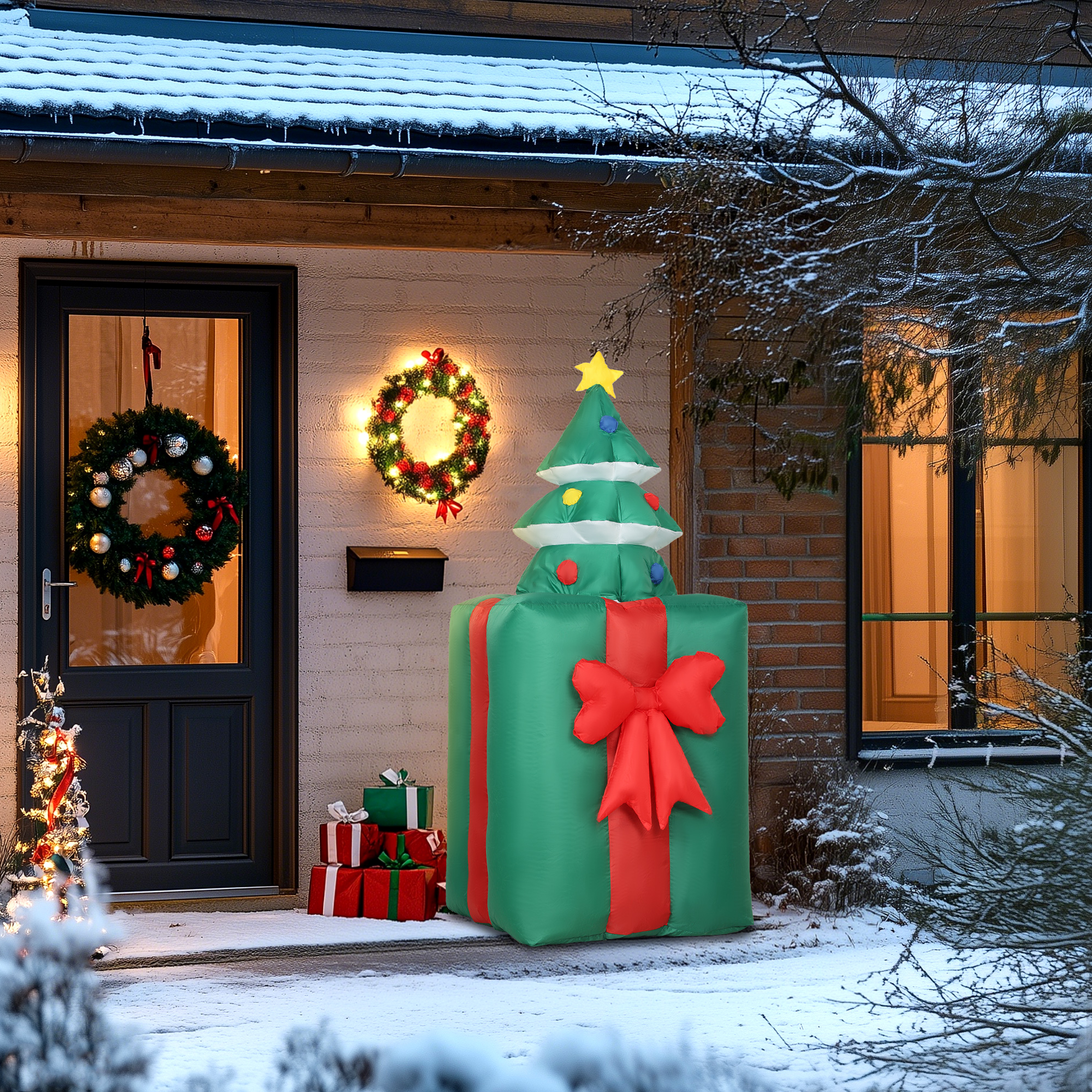 Aufblasbare Weihnachtsdekoration Weihnachtsmann LED Polyester