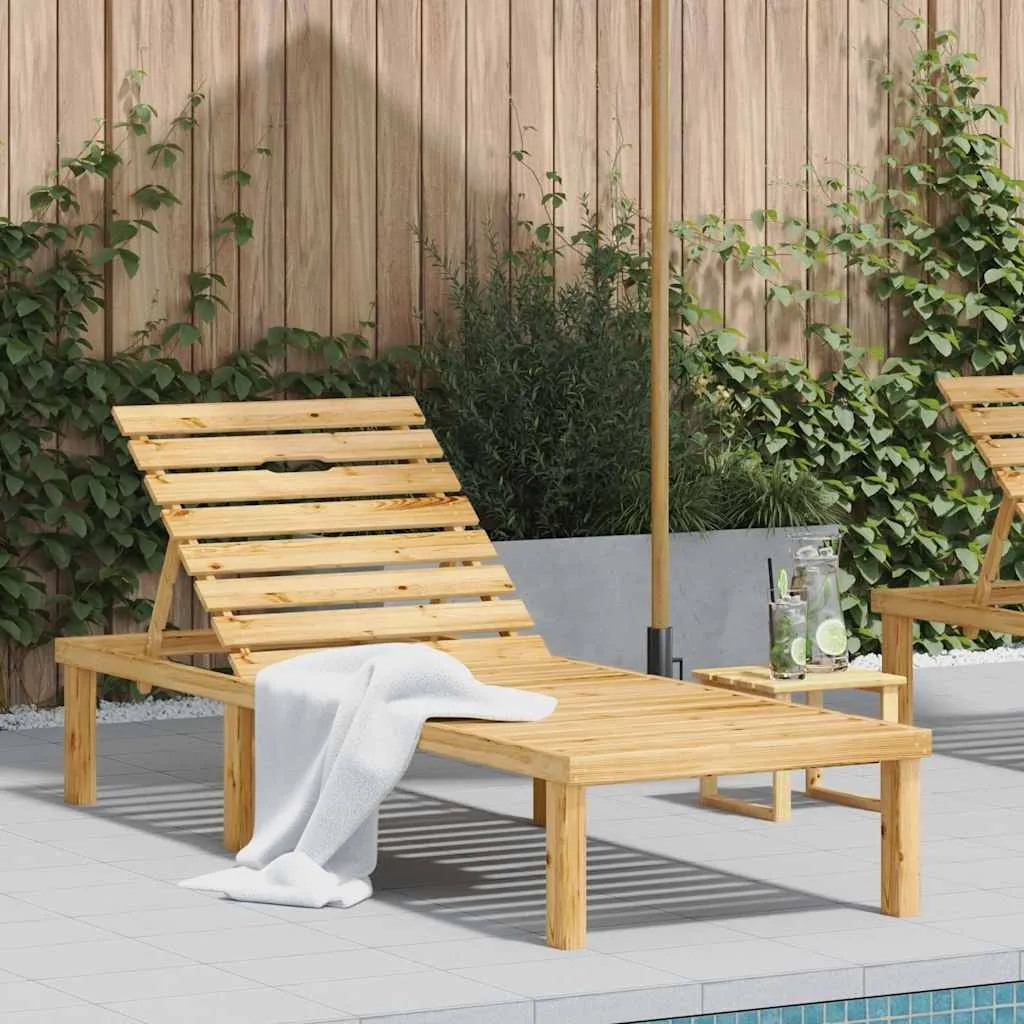 Gartenliege aus imprägniertem Massivholz 200x70x31,5-77 cm