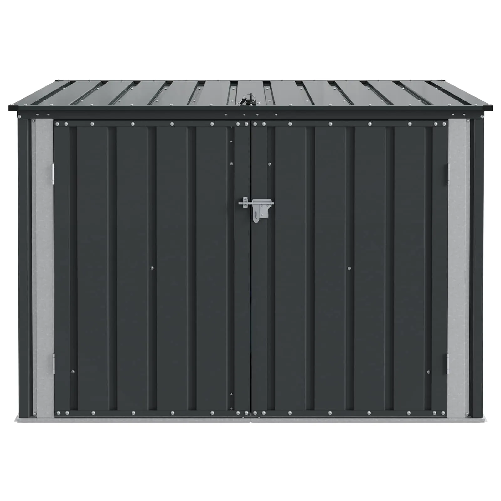 Abschließbare Gartenbox 151,5x107x100 cm Schwarz Stahl