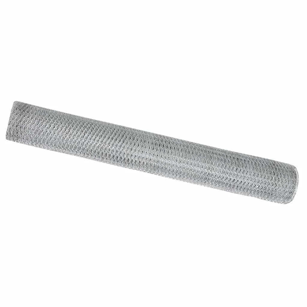 Hexagonzaun Silber 50 x 1,4 m aus verzinktem Stahl