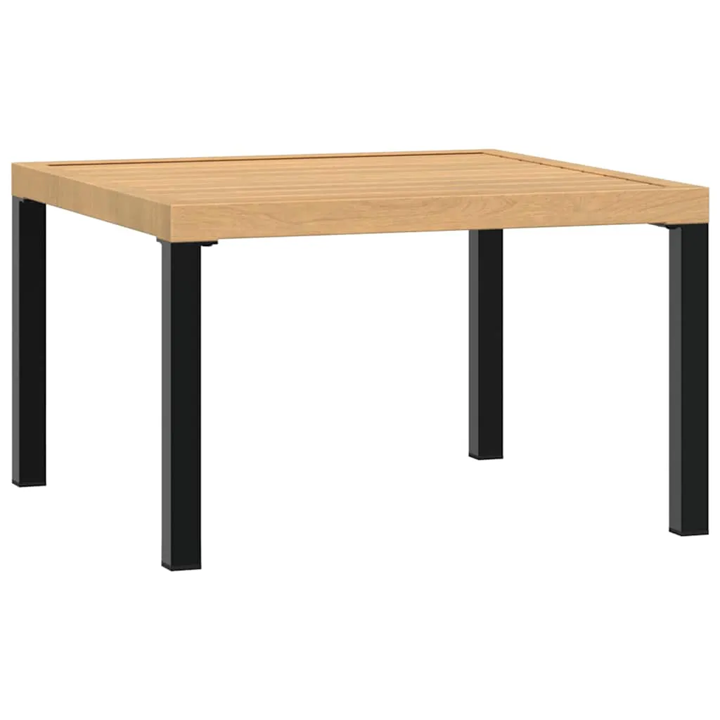 Garten-Couchtisch 65x65x40 cm in Schwarz und Braun mit Aluminiumgestell