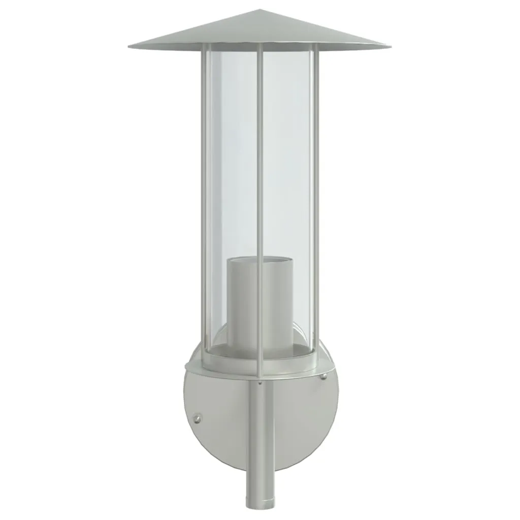 Außenwandleuchte Edelstahl IP44 17,5x17,5x33 cm Silbern