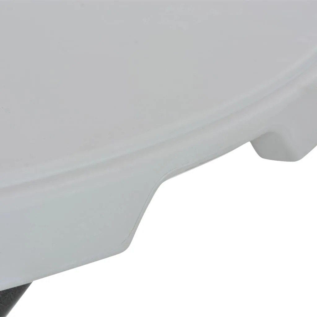 Weißer Bartisch 80 x 110 cm mit pulverbeschichtetem Stahlgestell