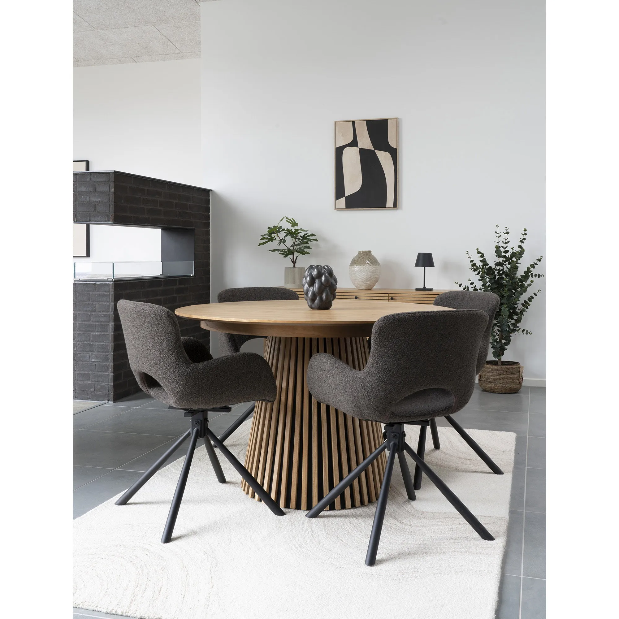 tinkaro Vase Steingut Schwarz