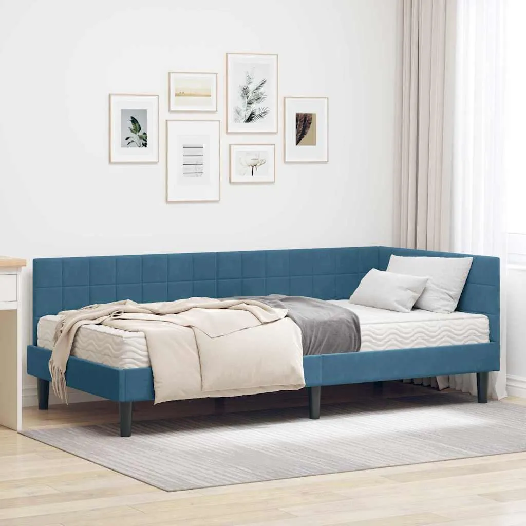 Eckbett mit Matratze 194 x 94 x 72 cm Blau