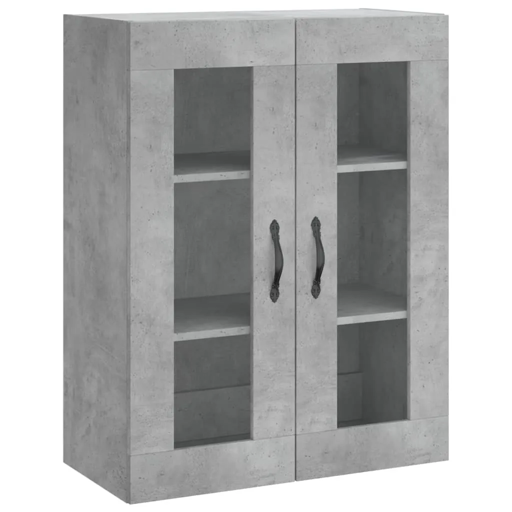 Highboard mit Sideboard 69,5x34x180 cm Betongrau aus Holzwerkstoff