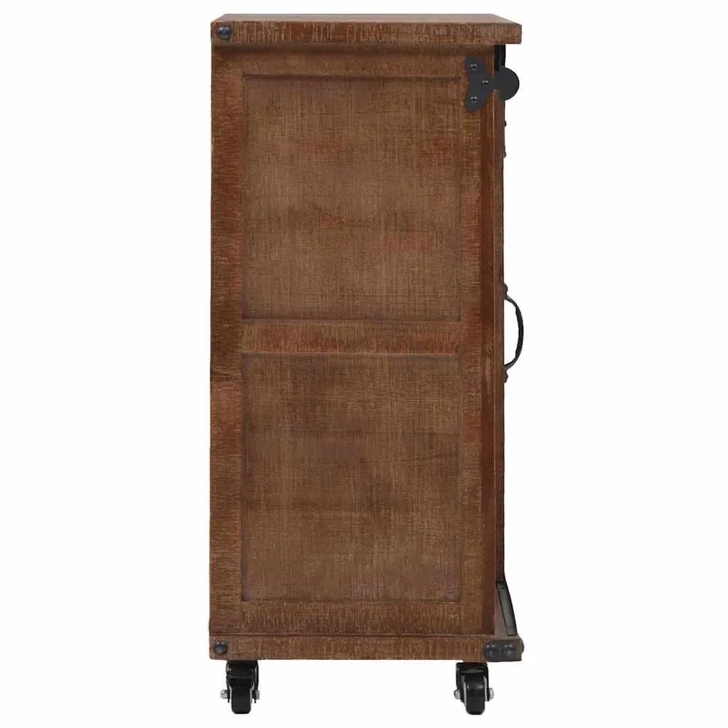 Rollschrank aus massivem Holz Braun 64 x 33,5 x 75 cm