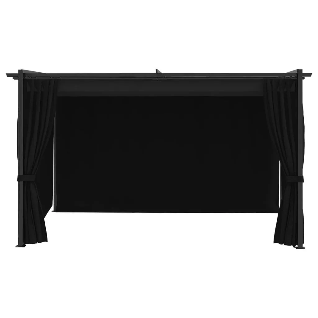 Pavillon 4x3 m Anthrazit mit Stahlgestell und PA-beschichtetem Dach