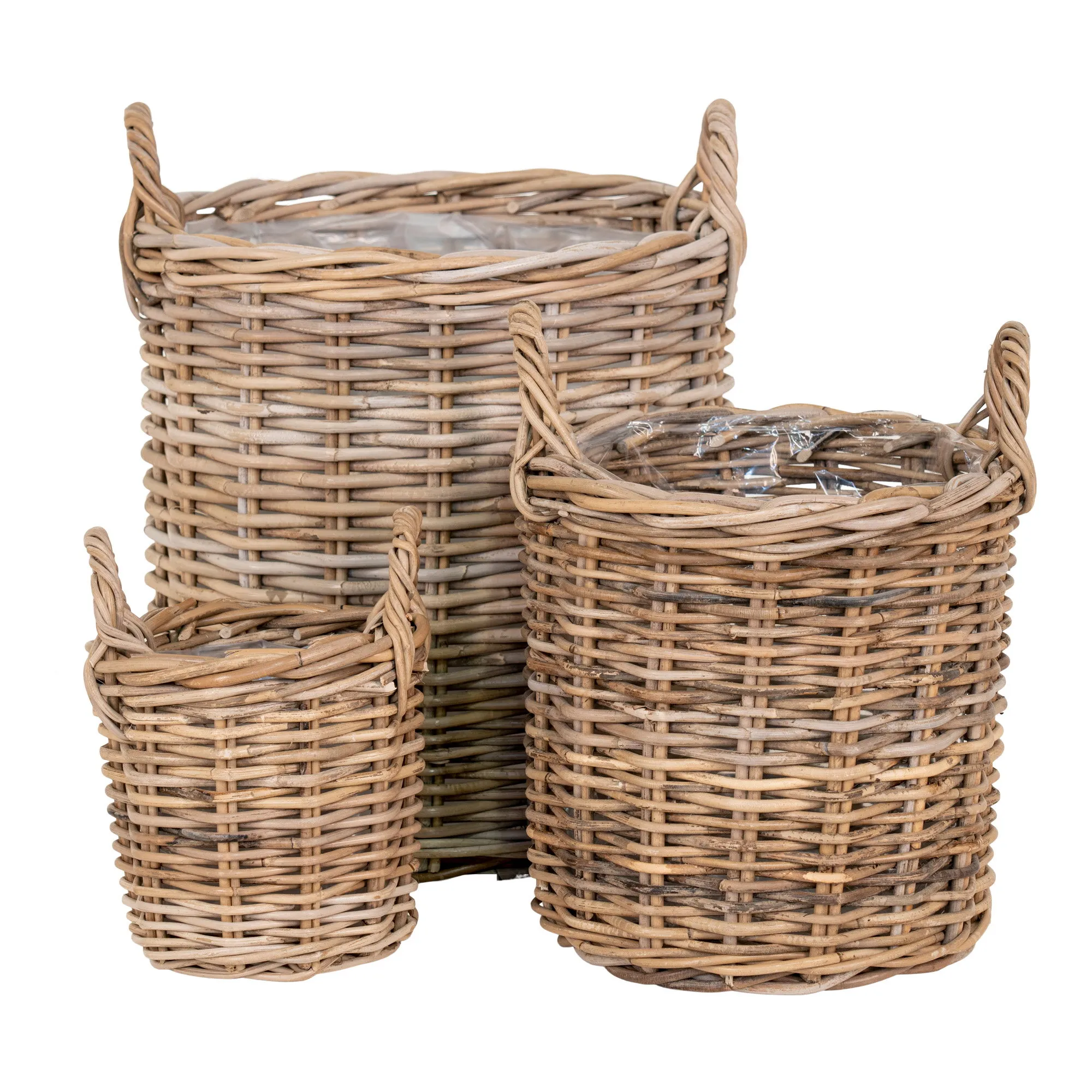 tinkaro Sema Körbe Set 3-teilig Kubu Rattan 20/30/40 cm Natur