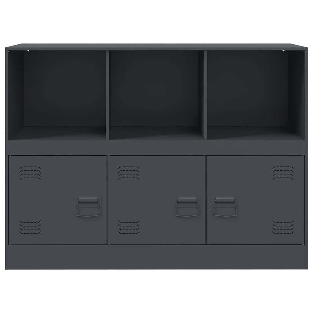 Sideboard Anthrazit 99 x 39 x 73 cm aus kaltgewalztem Stahl