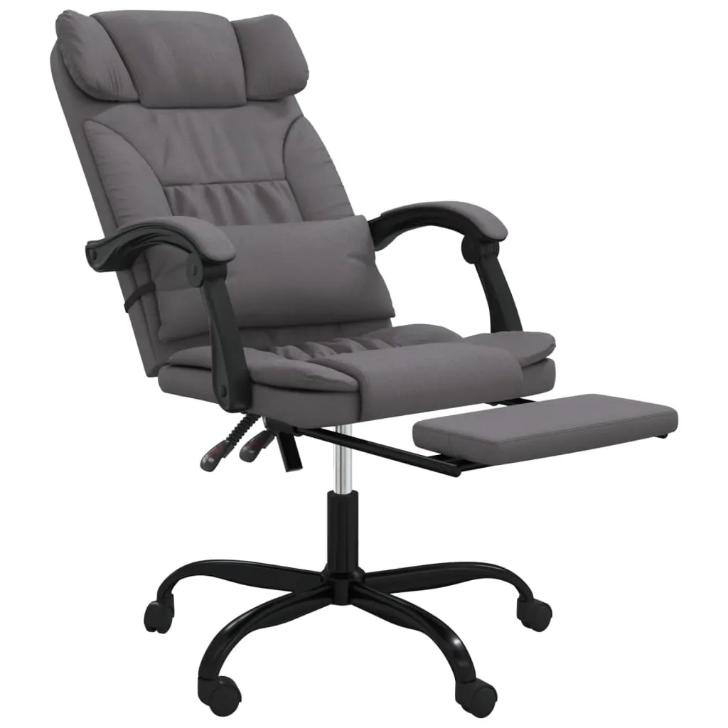 Trendiger Bürostuhl Grau 63x56x(112,5-122) cm mit Kunstleder und Metallgestell