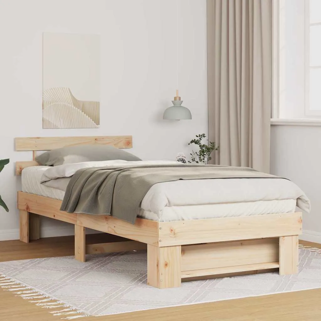 Bettrahmen Massivholz 198 x 78 x 73 cm Braun